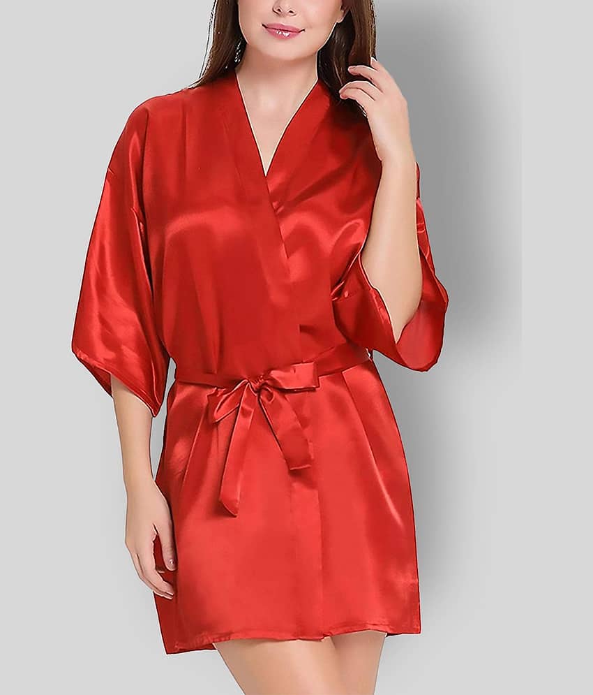 Celosia - Red Satin Women's Nightwear Robes ( Pack of 4 ) - Nightwear & Loungewear | Buy online on ZillyBuy