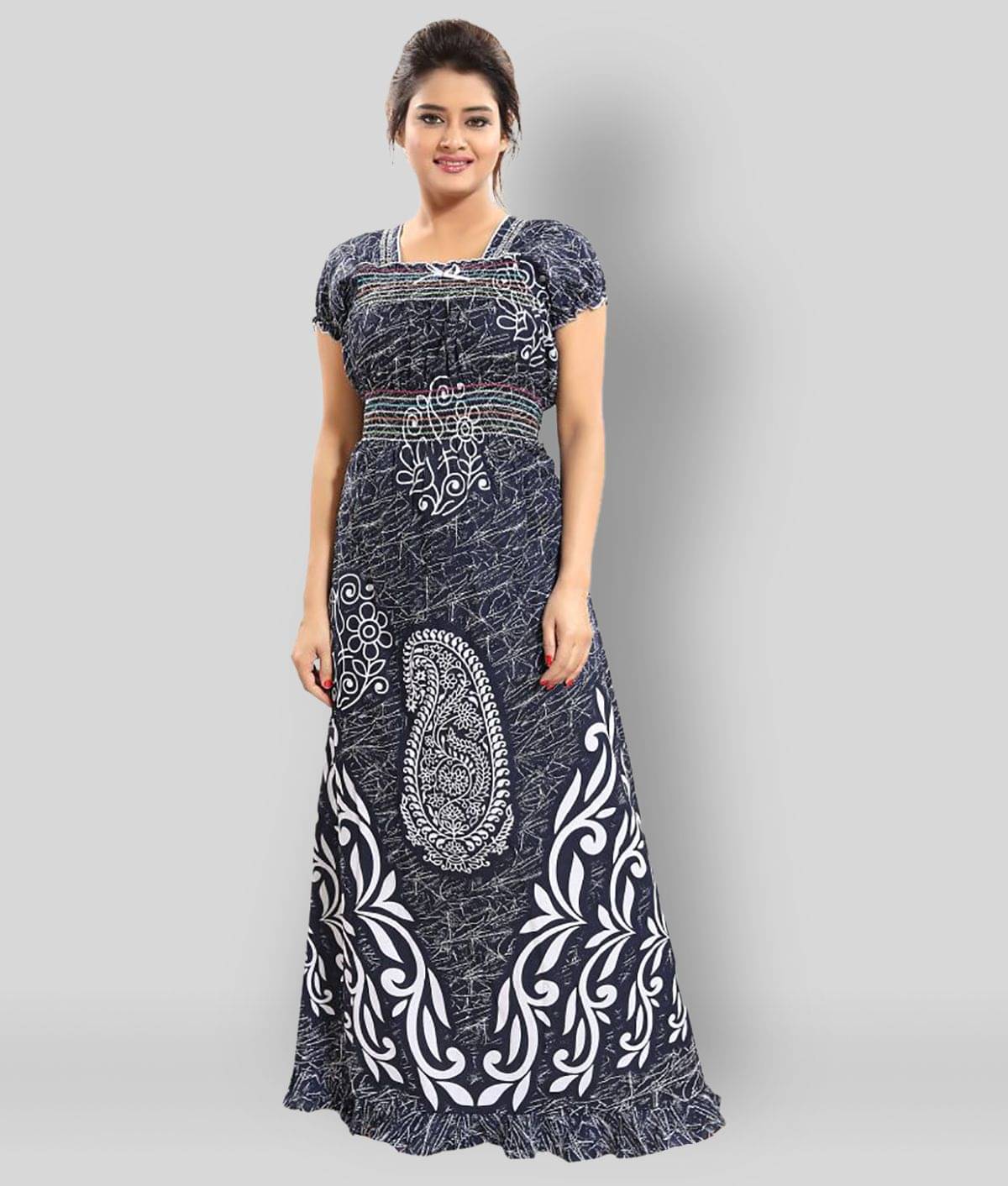 INNER BEATS - Multicolor Cotton Women's Nightwear Nighty & Night Gowns ( Pack of 1 )     			INNER BEATS - Multicolor Cotton Women's Nightwear Nighty & Night Gowns ( Pack of 1 )