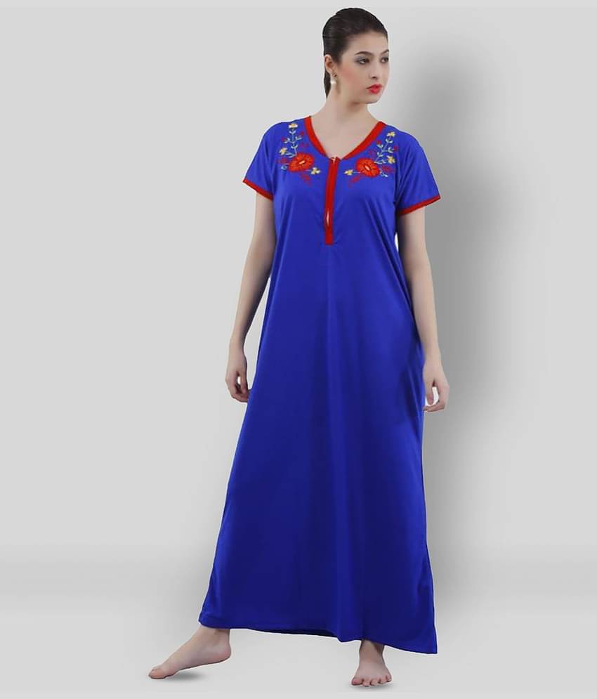 Reposey - Blue Viscose Women's Nightwear Night Dress ( Pack of 1 )