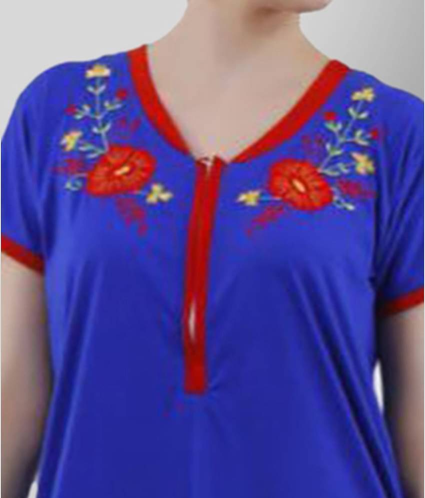 Reposey - Blue Viscose Women's Nightwear Night Dress ( Pack of 1 )