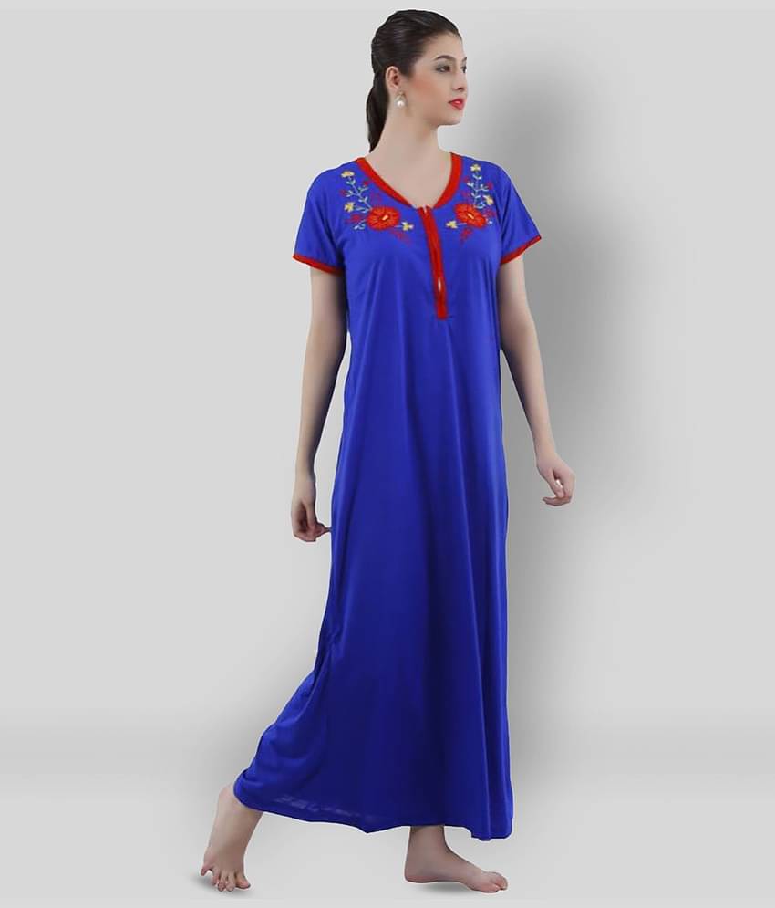 Reposey - Blue Viscose Women's Nightwear Night Dress ( Pack of 1 )