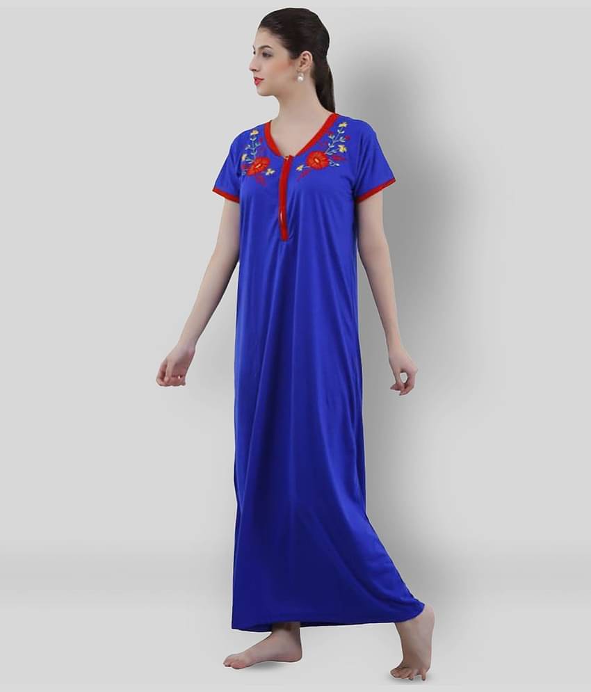 Reposey - Blue Viscose Women's Nightwear Night Dress ( Pack of 1 )