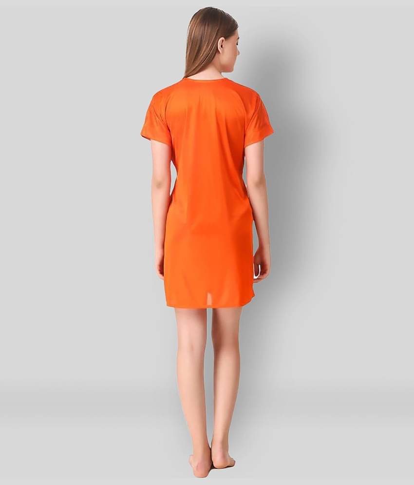 Reposey - Orange Satin Women's Nightwear Robes ( Pack of 3 )