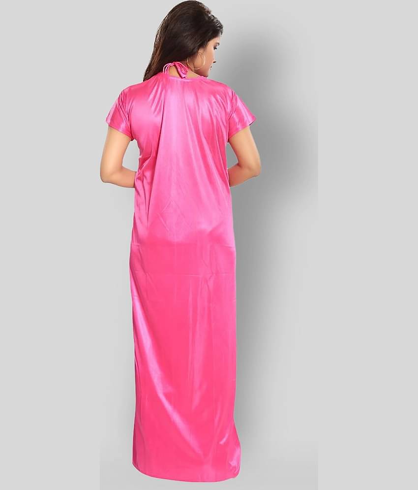 Reposey - Pink Satin Women's Nightwear Nighty & Night Gowns ( Pack of 1 )