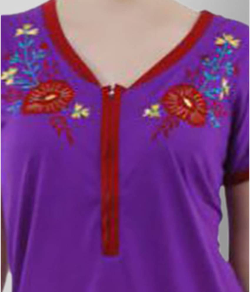 Reposey - Purple Viscose Women's Nightwear Nighty & Night Gowns ( Pack of 1 )