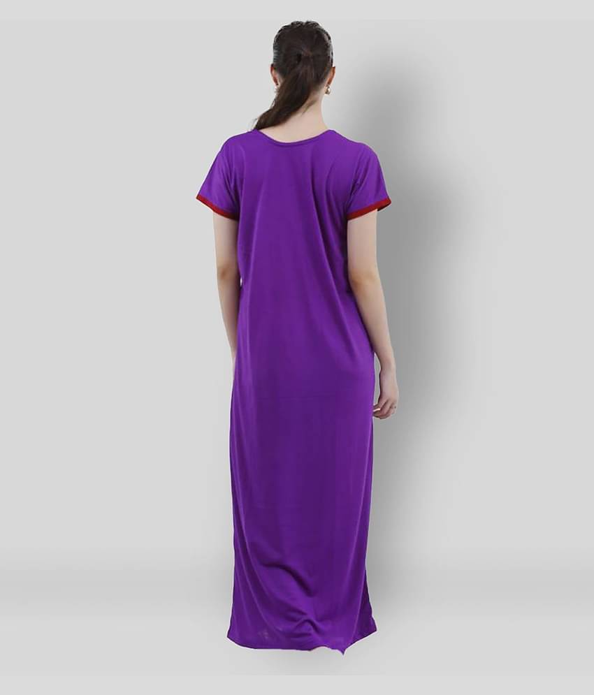 Reposey - Purple Viscose Women's Nightwear Nighty & Night Gowns ( Pack of 1 )