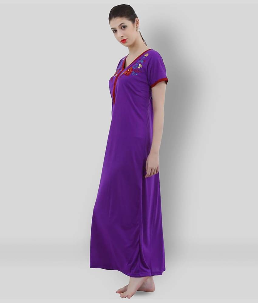 Reposey - Purple Viscose Women's Nightwear Nighty & Night Gowns ( Pack of 1 )