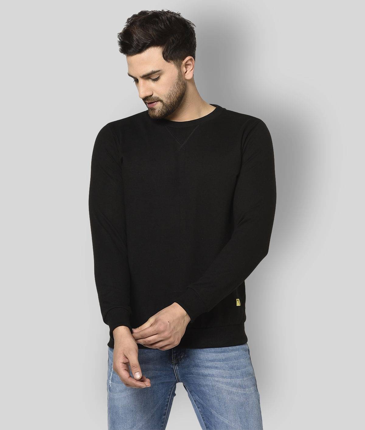     			Rigo - Black Fleece Regular Fit Men's Sweatshirt ( Pack of 1 )