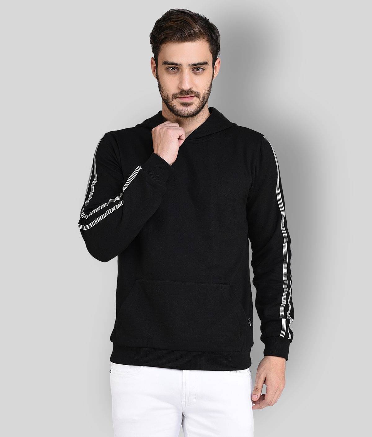     			Rigo - Black Fleece Slim Fit Men's Sweatshirt ( Pack of 1 )