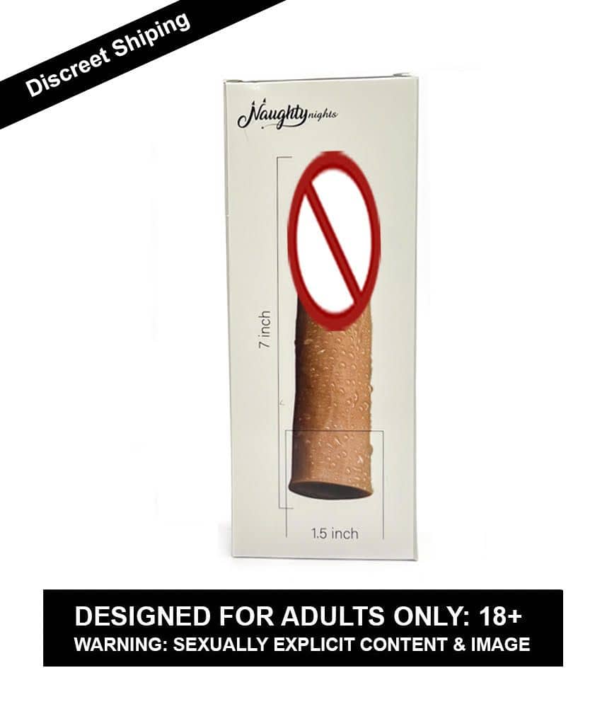 PINK HEAD SINGLE HOLE PENIS EXTENDER REUSABLE CHOCOLATE SLEEVE FOR MEN BY -CRAZYNYT