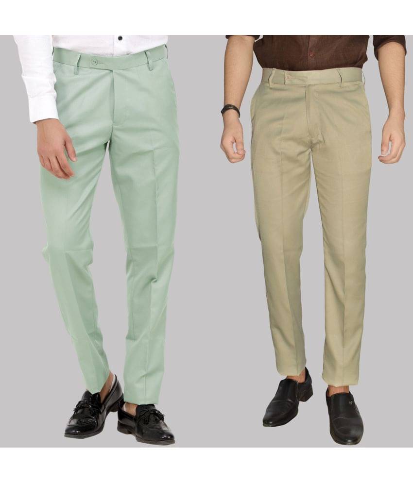     			Kundan - Multicolor Cotton Blend Regular - Fit Men's Formal Pants ( Pack of 2 )