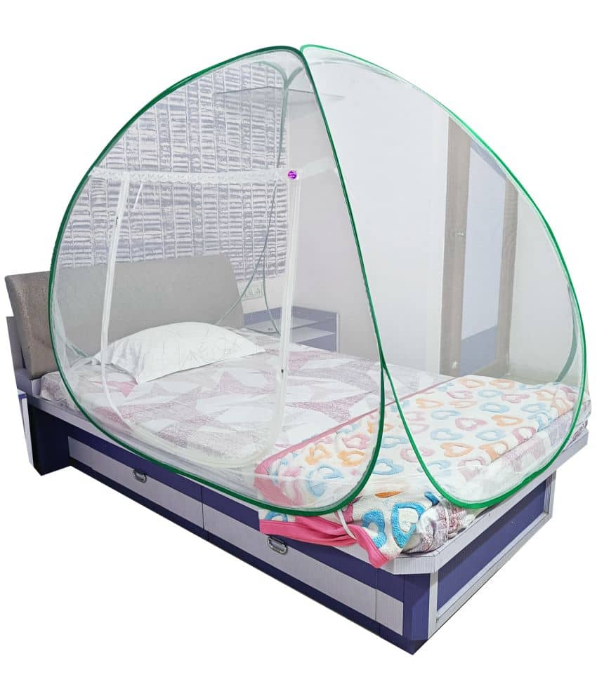Silver Shine - Yellow Cotton Foldable Mosquito Net, Machardani ( Pack of 1 )