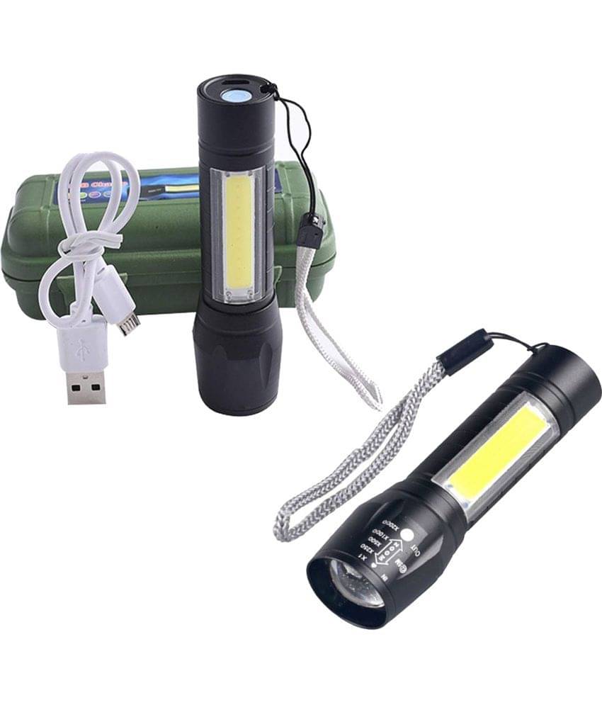 Stylopunk - 3W Rechargeable Flashlight Torch ( Pack of 2 ) Stylopunk - 3W Rechargeable Flashlight Torch ( Pack of 2 )