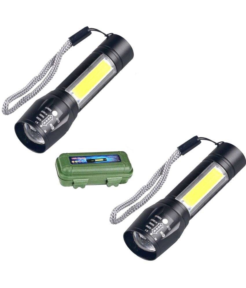 Stylopunk - 3W Rechargeable Flashlight Torch ( Pack of 2 ) Stylopunk - 3W Rechargeable Flashlight Torch ( Pack of 2 )