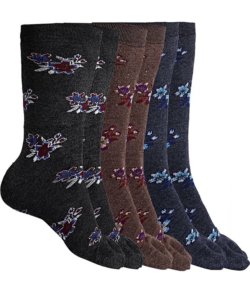 Texlon - Multicolor Woollen Women's Thumb Socks ( Pack of 3 ) - Socks | Buy online on ZillyBuy