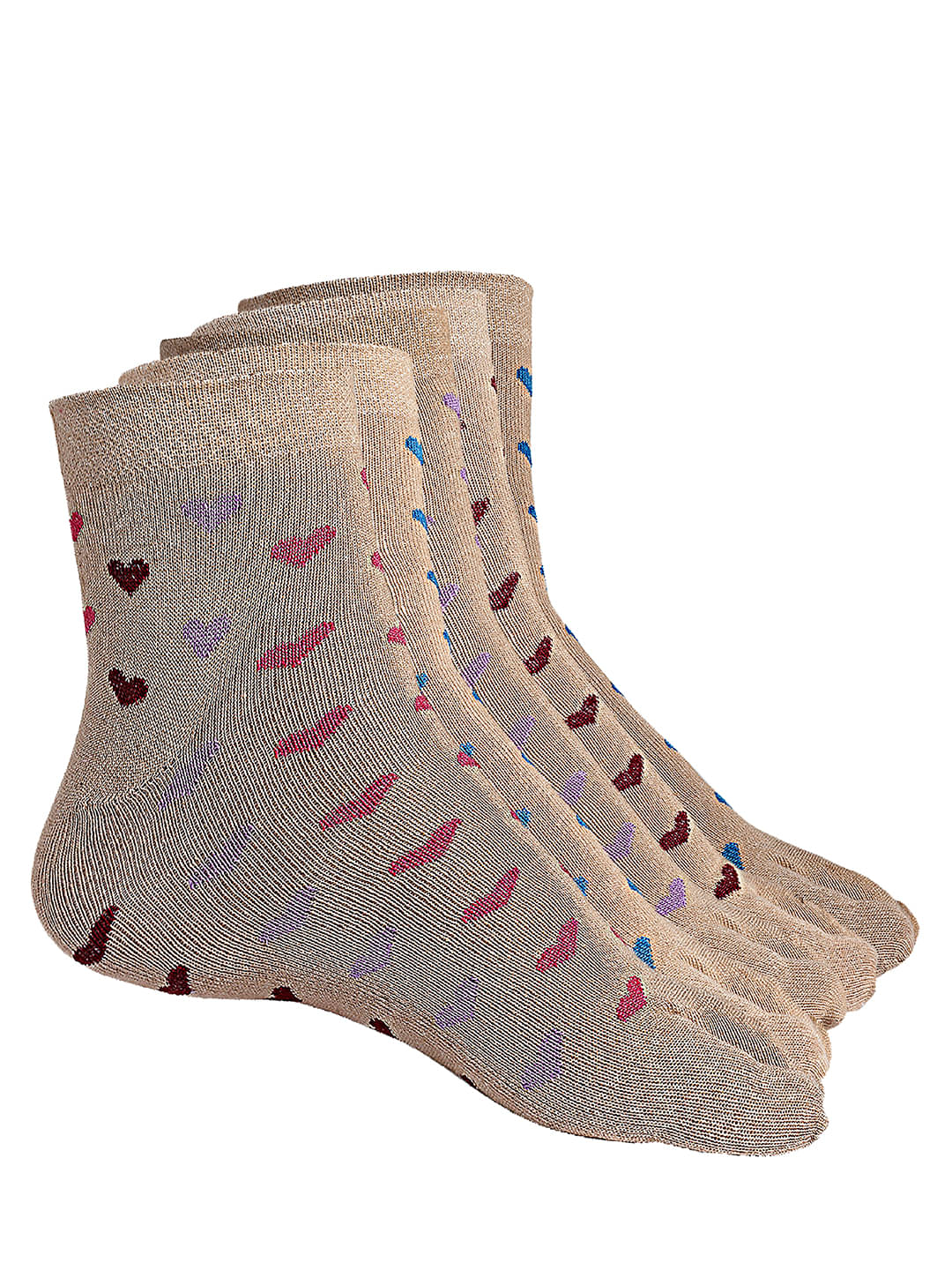     			Texlon - Skin Color Cotton Women's Thumb Socks ( Pack of 5 )