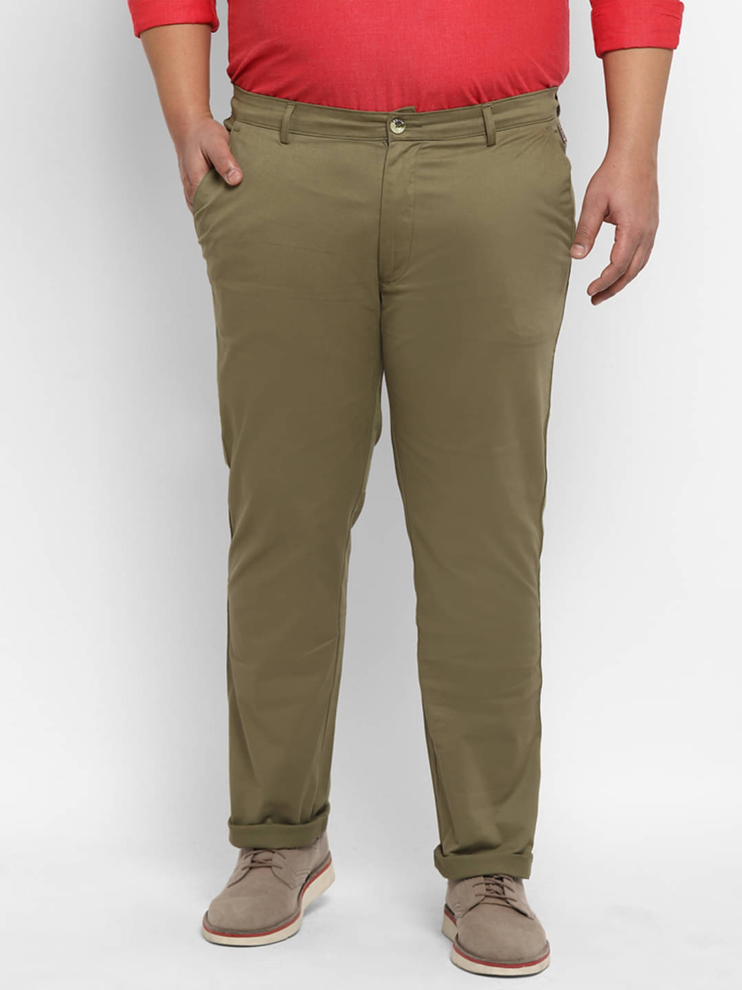     			Urbano Plus - Green Cotton Regular - Fit Men's Chinos ( Pack of 1 )