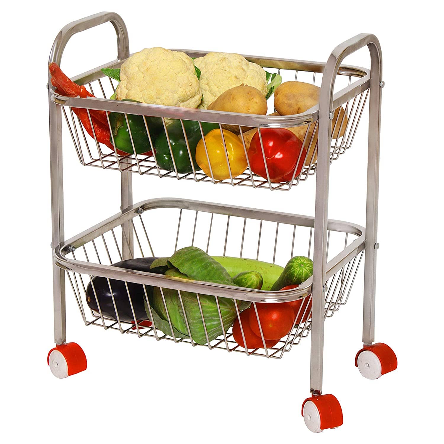 Winstar - Silver Stainless Steel Fruit & Vegetable Trolley ( Pack of 1 )
