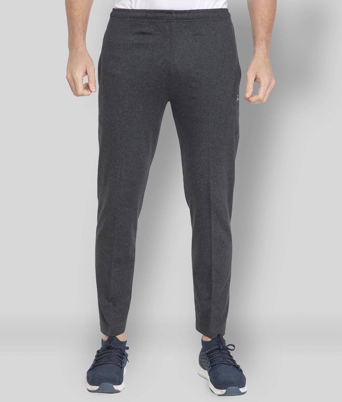 Zeffit - Charcoal Cotton Blend Men's Sports Trackpants ( Pack of 1 ) Zeffit - Charcoal Cotton Blend Men's Sports Trackpants ( Pack of 1 )