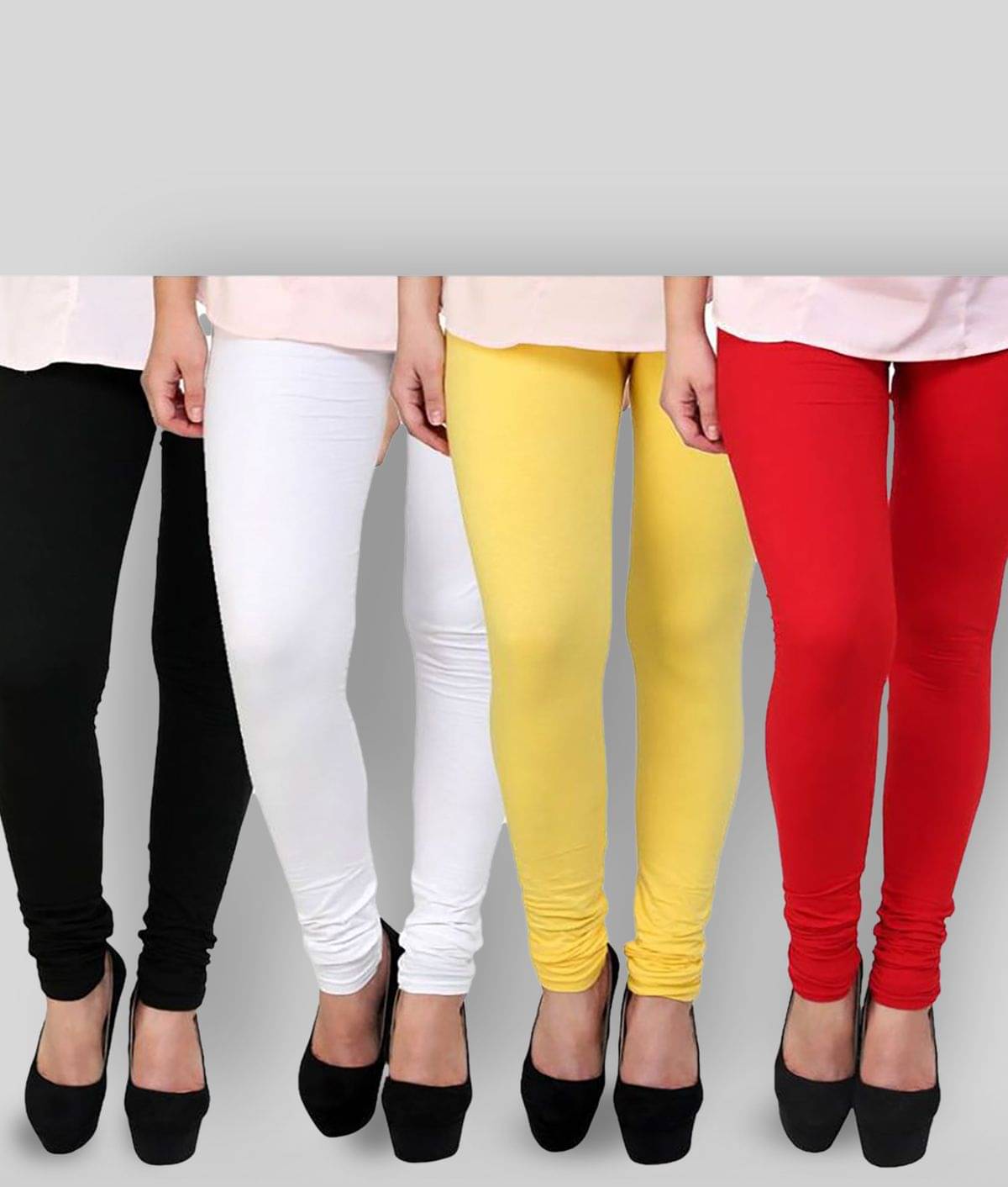     			FnMe - Multicolor Cotton Blend Women's Leggings ( Pack of 4 )