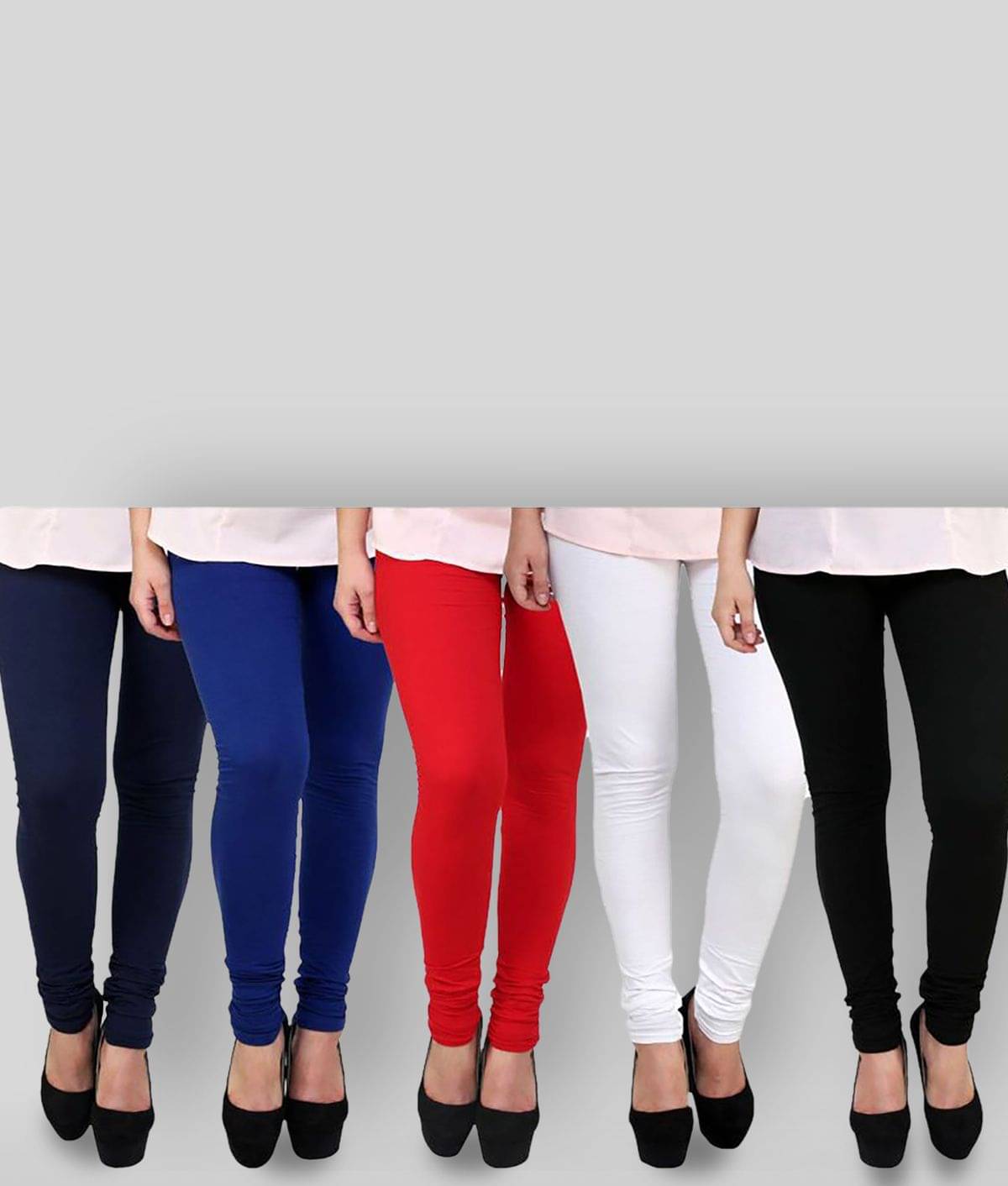    			FnMe - Multicolor Cotton Blend Women's Leggings ( Pack of 5 )
