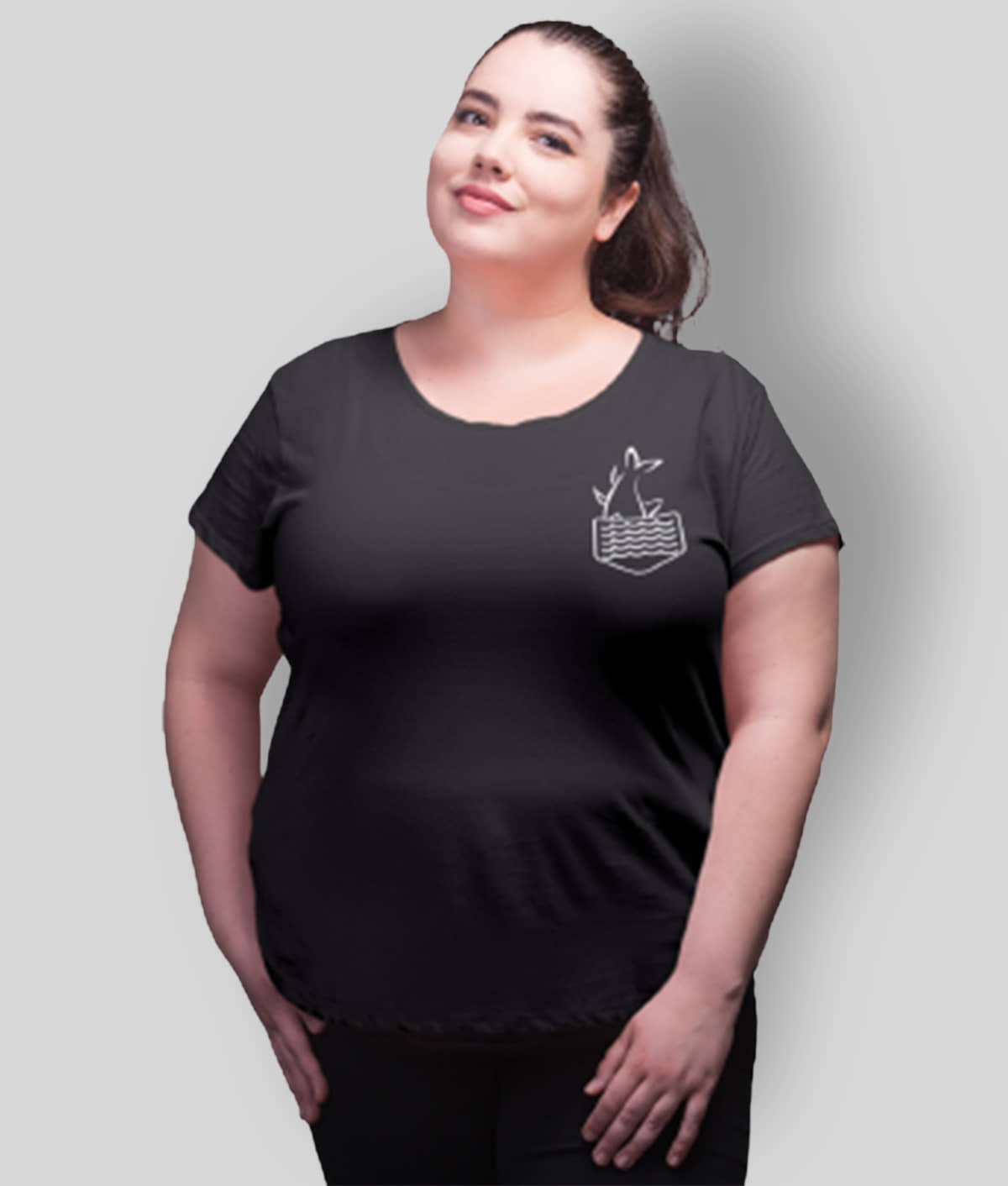 Neo Garments Women Cotton Printed Regular Fit Round Neck T-Shirt ( Black )