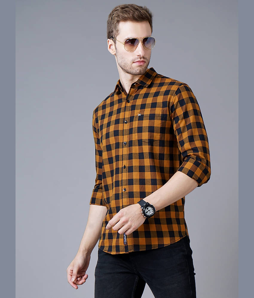 Paul Street - Brown Cotton Slim Fit Men's Casual Shirt ( Pack of 1 )