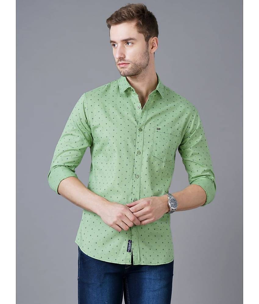 Paul Street - Green Cotton Slim Fit Men's Casual Shirt ( Pack of 1 )