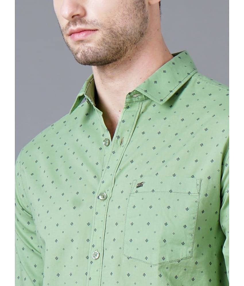 Paul Street - Green Cotton Slim Fit Men's Casual Shirt ( Pack of 1 )