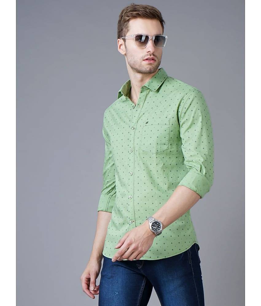 Paul Street - Green Cotton Slim Fit Men's Casual Shirt ( Pack of 1 )