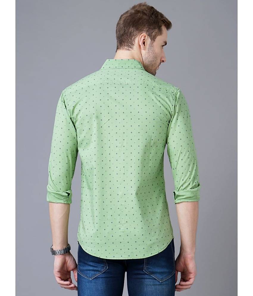 Paul Street - Green Cotton Slim Fit Men's Casual Shirt ( Pack of 1 )