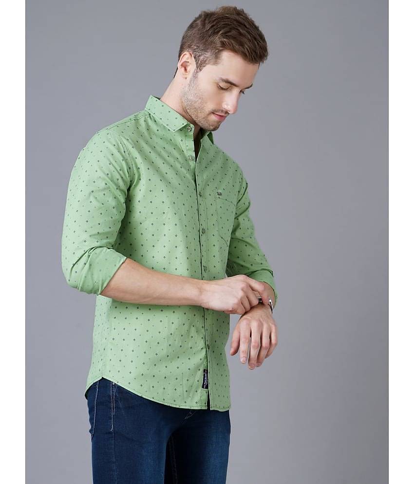 Paul Street - Green Cotton Slim Fit Men's Casual Shirt ( Pack of 1 )
