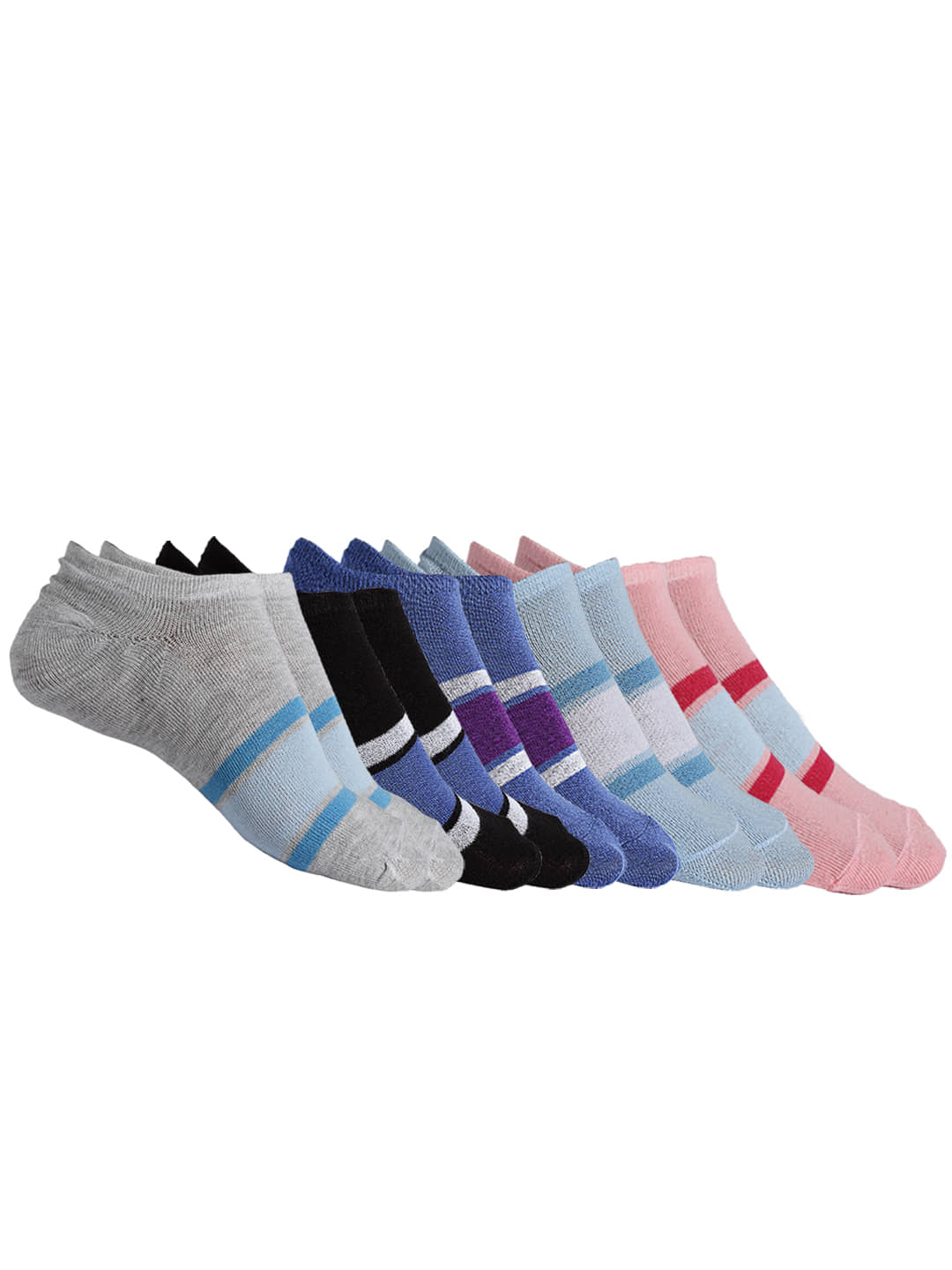 Texlon - Multicolor Cotton Women's No Show Socks ( Pack of 5 ) - Socks | Buy online on ZillyBuy