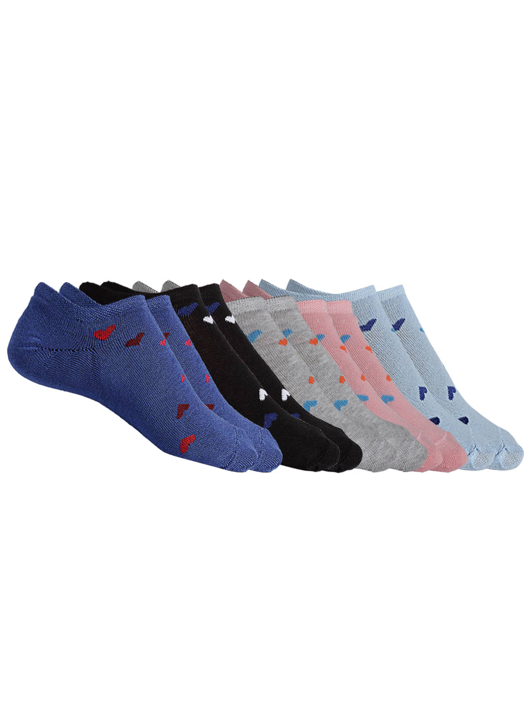 Texlon - Multicolor Cotton Women's No Show Socks ( Pack of 5 ) Texlon - Multicolor Cotton Women's No Show Socks ( Pack of 5 )