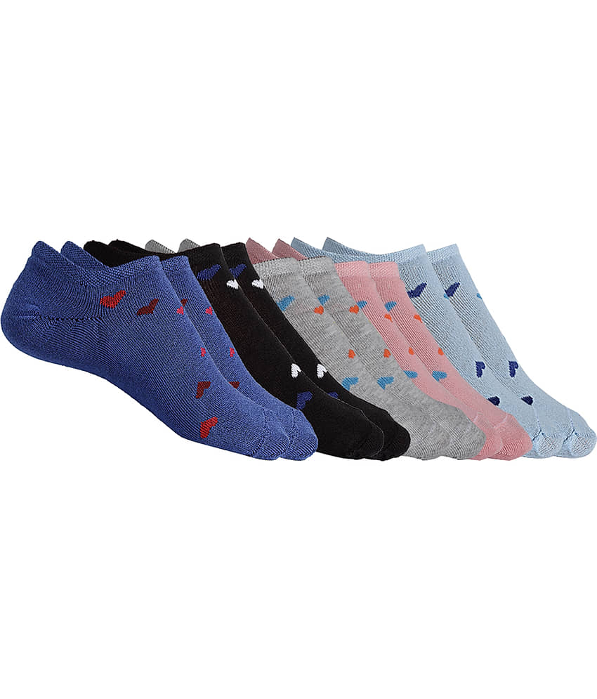 Texlon - Multicolor Cotton Women's No Show Socks ( Pack of 5 ) - Socks | Buy online on ZillyBuy
