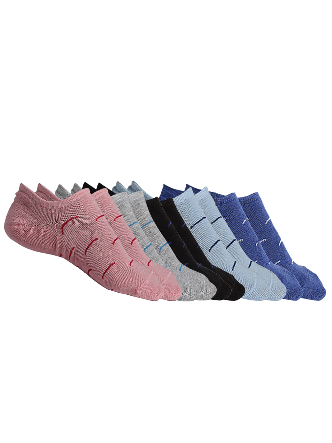 Texlon - Multicolor Cotton Women's No Show Socks ( Pack of 5 ) - Socks | Buy online on ZillyBuy
