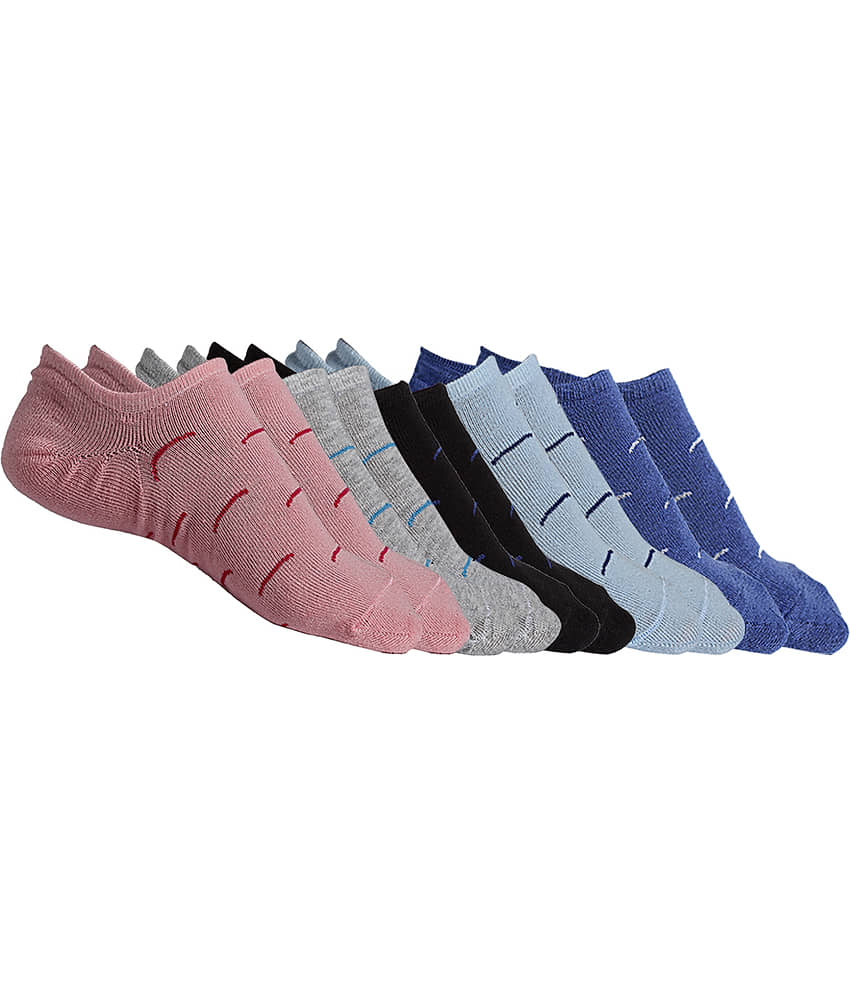 Texlon - Multicolor Cotton Women's No Show Socks ( Pack of 5 ) - Socks | Buy online on ZillyBuy