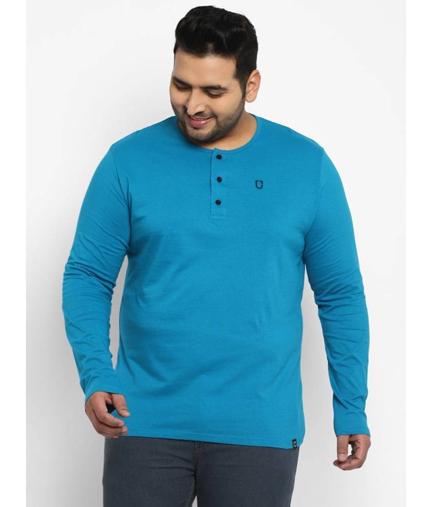 Urbano Plus - Blue Cotton Regular Fit Men's T-Shirt ( Pack of 1 ) Urbano Plus - Blue Cotton Regular Fit Men's T-Shirt ( Pack of 1 )