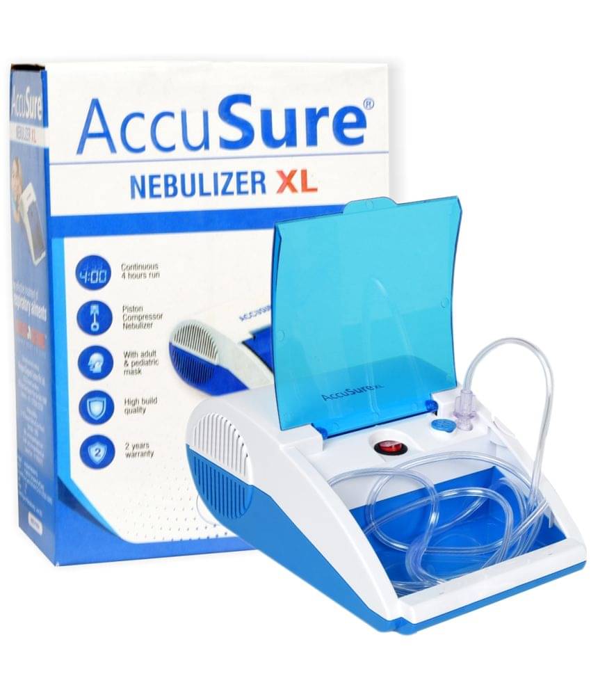     			AccuSure Nebulizer Machine For Adults & Kids, Compressor Motor, Mouth Piece With 2 Yr Warranty White