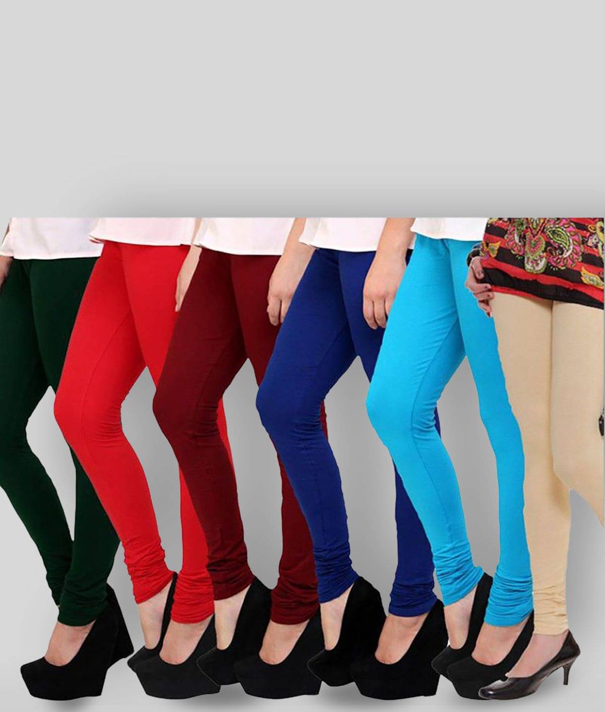     			Famaya - Multicolor Cotton Women's Leggings ( Pack of 6 )