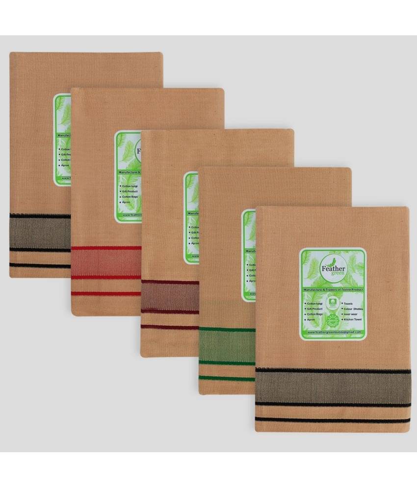 Feather Green - Multicolor Cotton Men's Lungi ( Pack of 5 ) Feather Green - Multicolor Cotton Men's Lungi ( Pack of 5 )