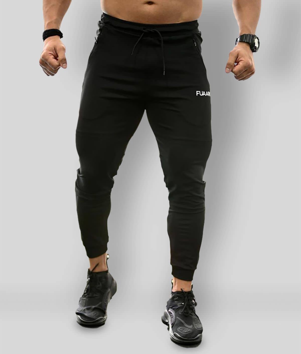 Fuaark - Black Polyester Men's Sports Joggers ( Pack of 1 ) - Track Pants | Buy online on ZillyBuy