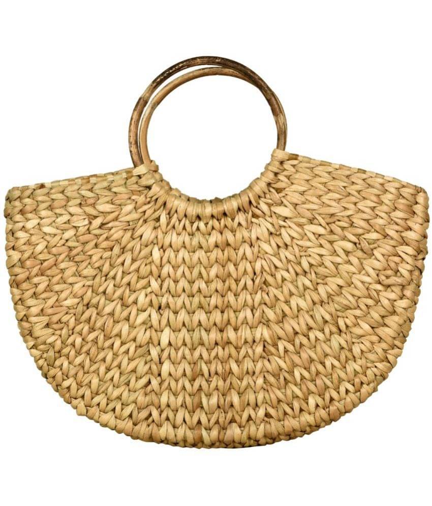     			LBOHE - Beige Jute Hobo Bag