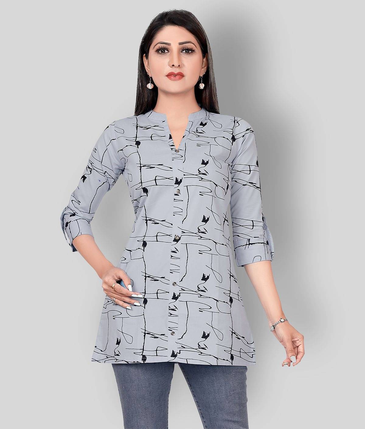 Cotton Short Kurti For Women (Pack of 1)     			Cotton Short Kurti For Women (Pack of 1)