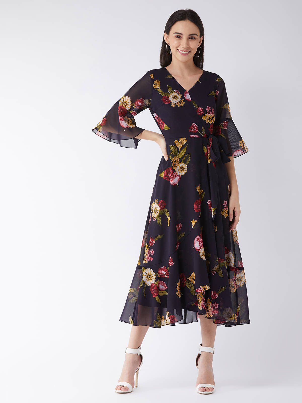 Miss Chase Women Georgette Printed A-line Dress ( Multi Color ) Miss Chase Women Georgette Printed A-line Dress ( Multi Color )