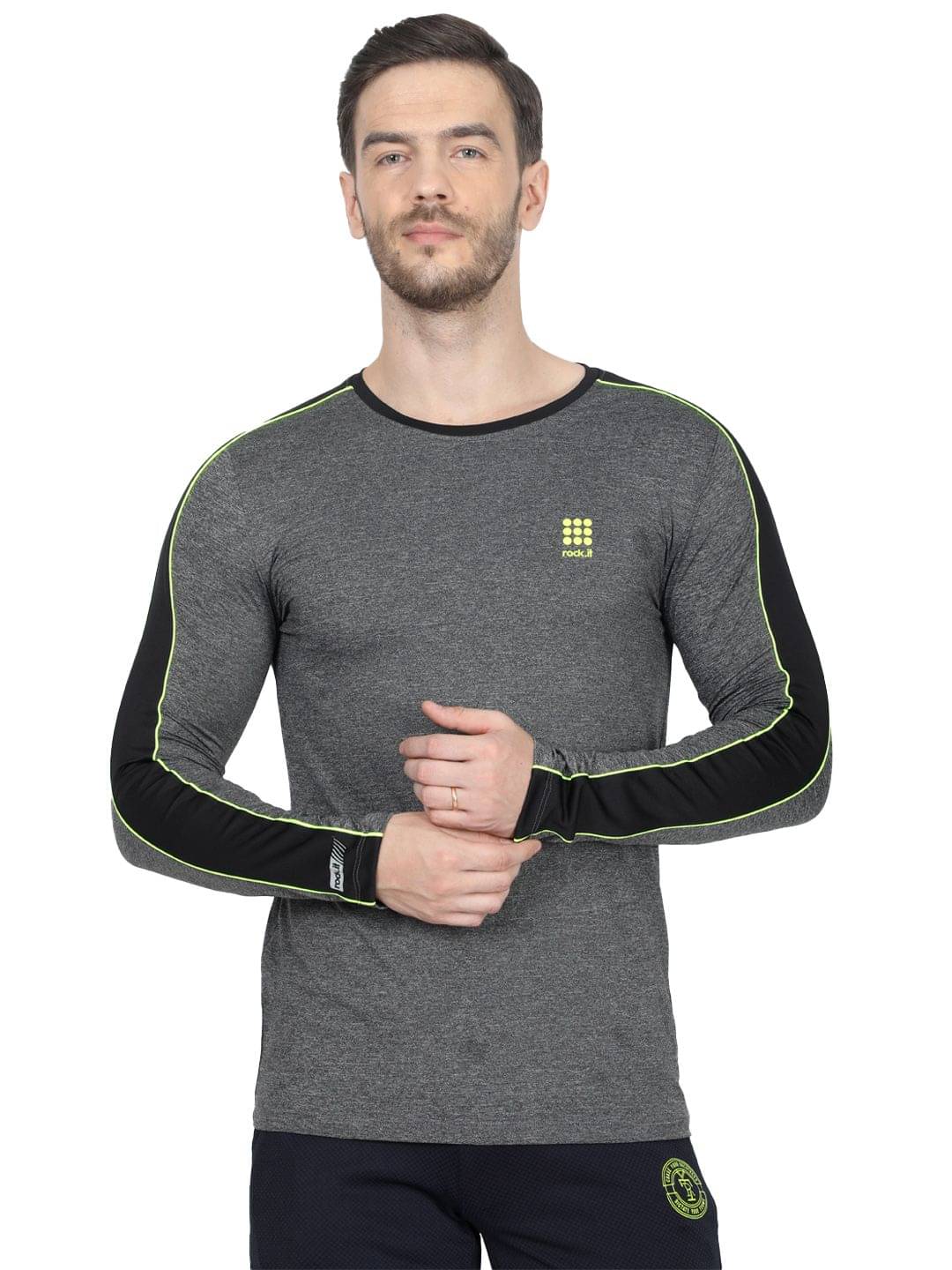     			Rock.it Pack of 1 Polyester Regular Fit Men's T-Shirt ( Grey )