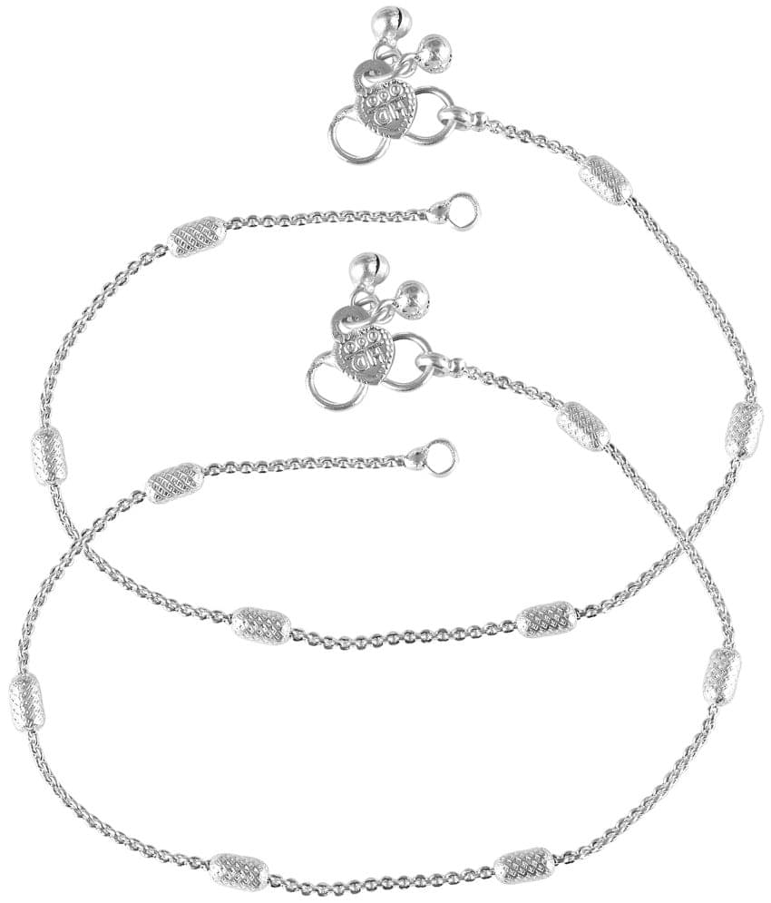 Vighnaharta - Silver Anklets ( Pack of 1 ) Vighnaharta - Silver Anklets ( Pack of 1 )