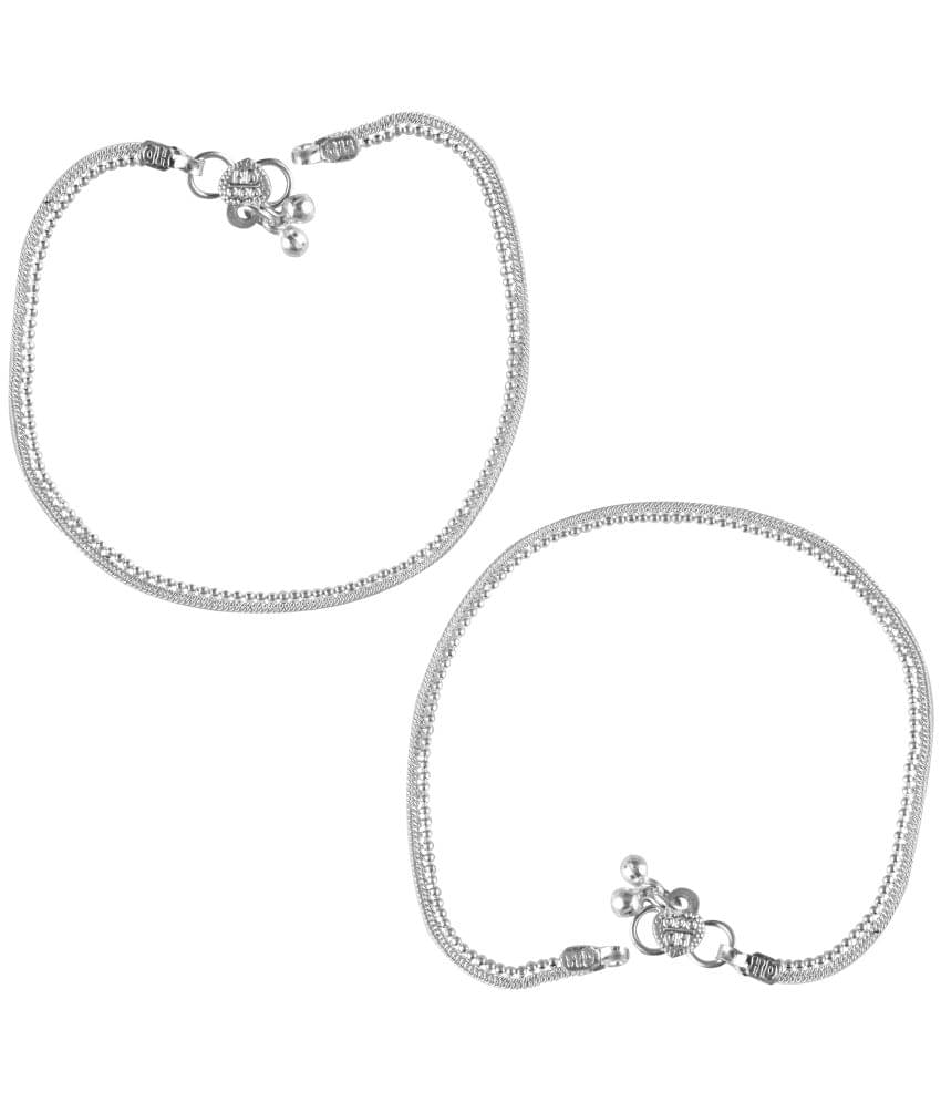     			Vighnaharta - Silver Anklets ( Pack of 1 )