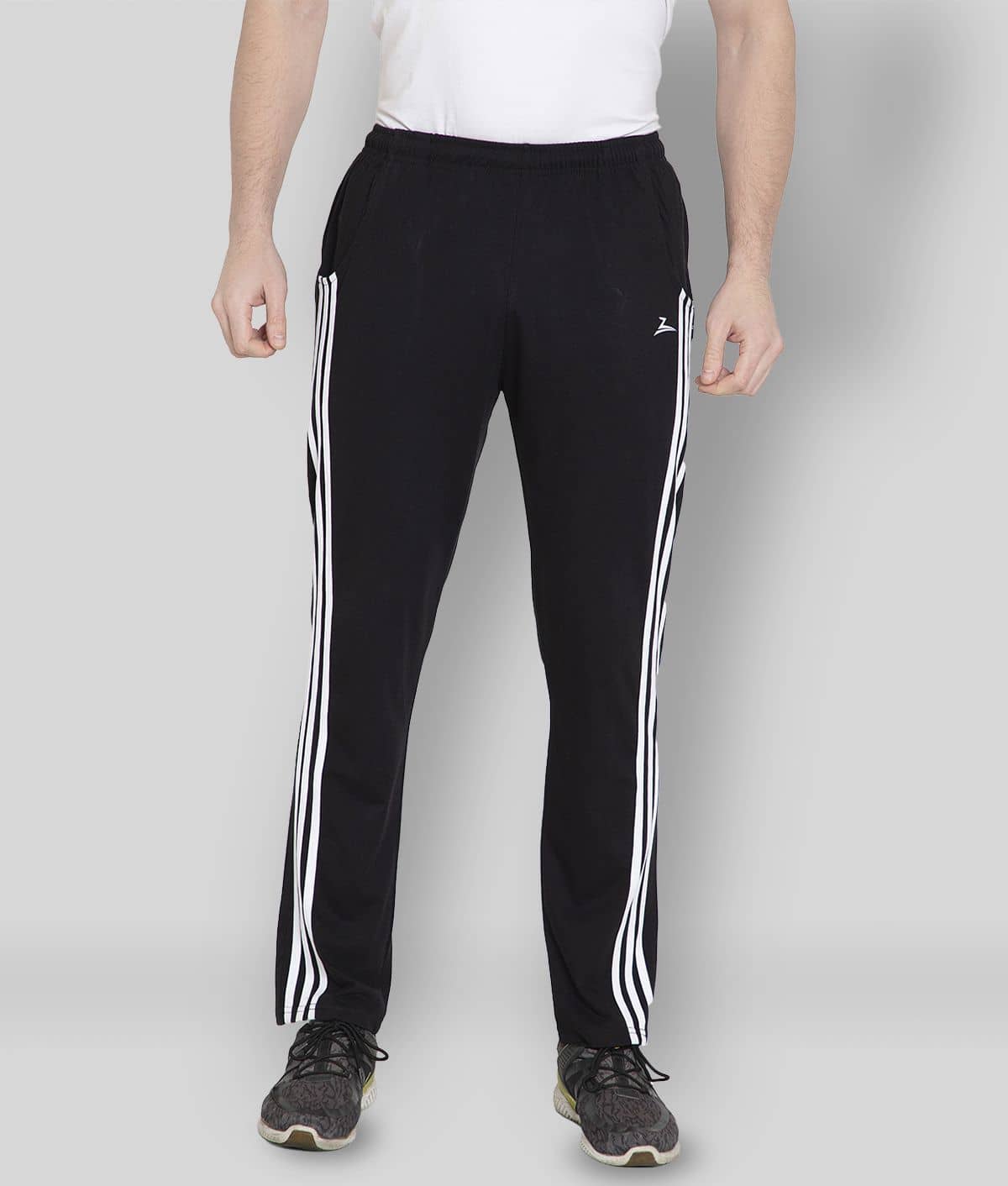 Zeffit - Black Cotton Blend Men's Sports Trackpants ( Pack of 1 ) - Track Pants | Buy online on ZillyBuy