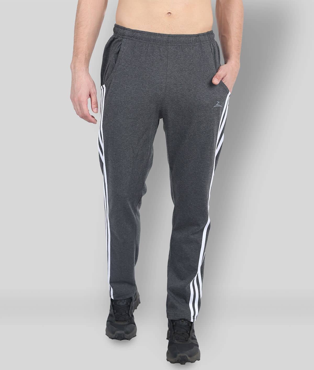 Zeffit - Dark Grey Cotton Blend Men's Sports Trackpants ( Pack of 1 ) - Track Pants | Buy online on ZillyBuy